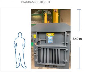 Afvalpers TONNA25 25 ton perskracht afmetingen