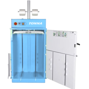 TONNA E80 PLC kartonpers met 4 ton perskracht en open deur